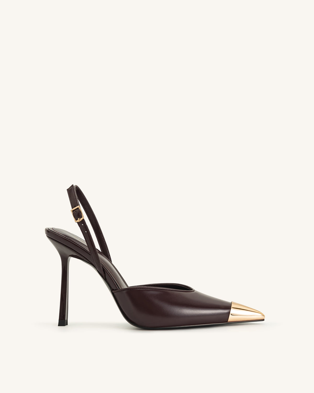 Savannah Gold Tipped Slingback Pumps - Burgundy | JW PEI