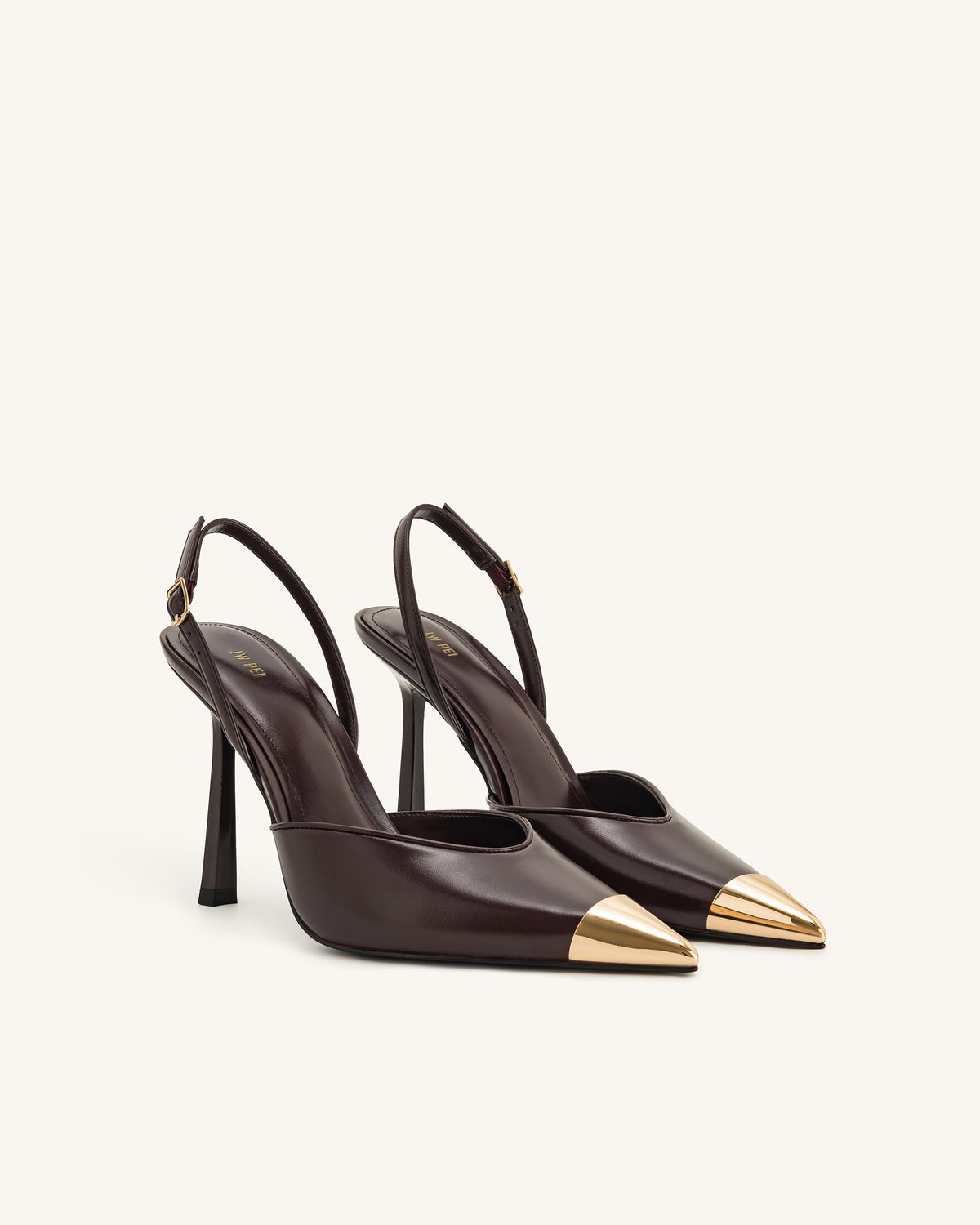 Savannah Gold Tipped Slingback Pumps - Burgundy | JW PEI