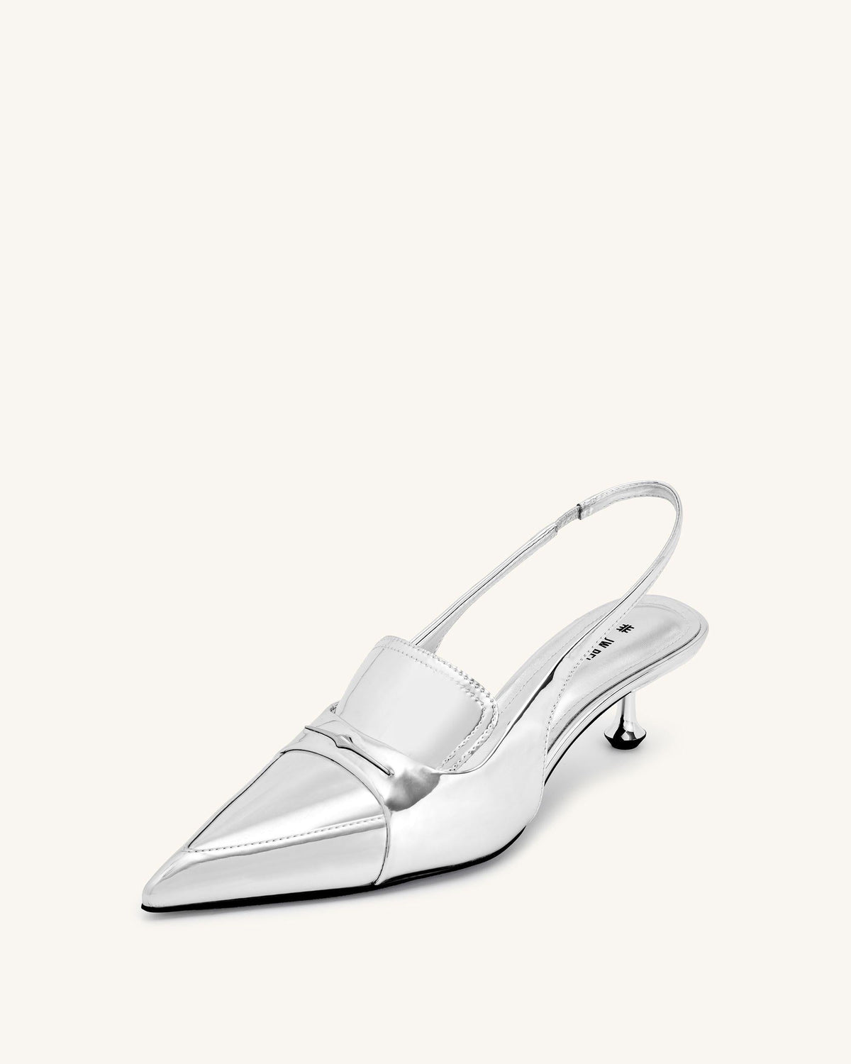 Carla Metallic Kitten Heel Pumps - Silver | JW PEI