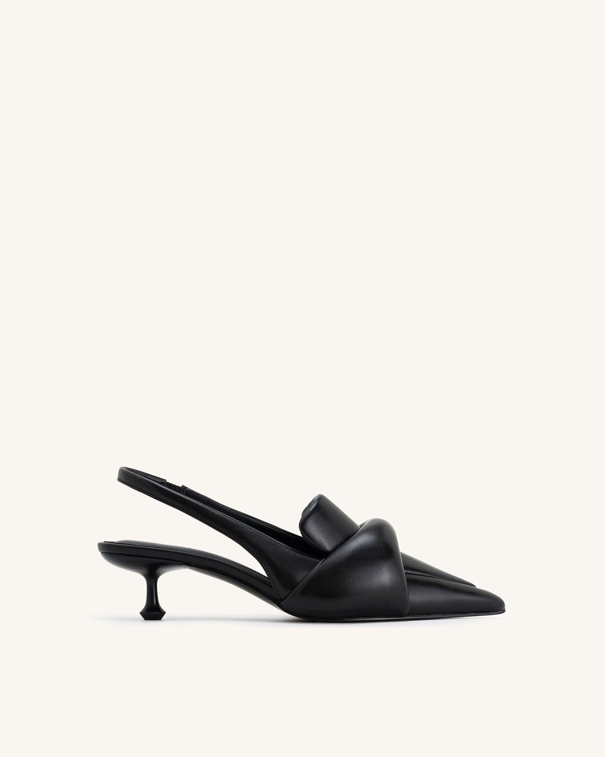 Carla Soft Padded Kitten Heel Pumps - Black | JW PEI
