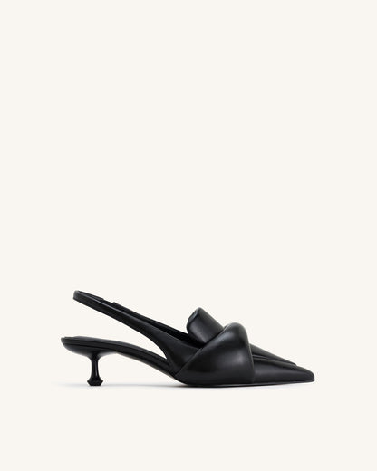 Carla Soft Padded Kitten Heel Pumps - Black | JW PEI