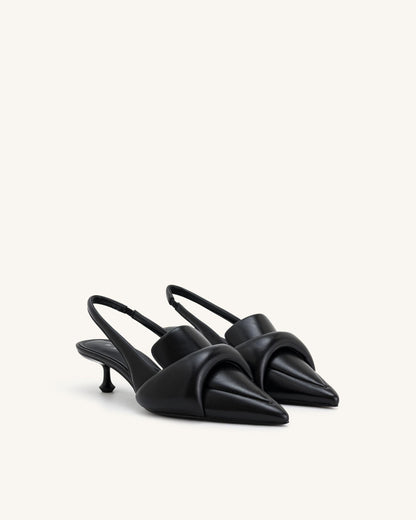 Carla Soft Padded Kitten Heel Pumps - Black | JW PEI