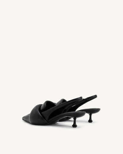 Carla Soft Padded Kitten Heel Pumps - Black | JW PEI