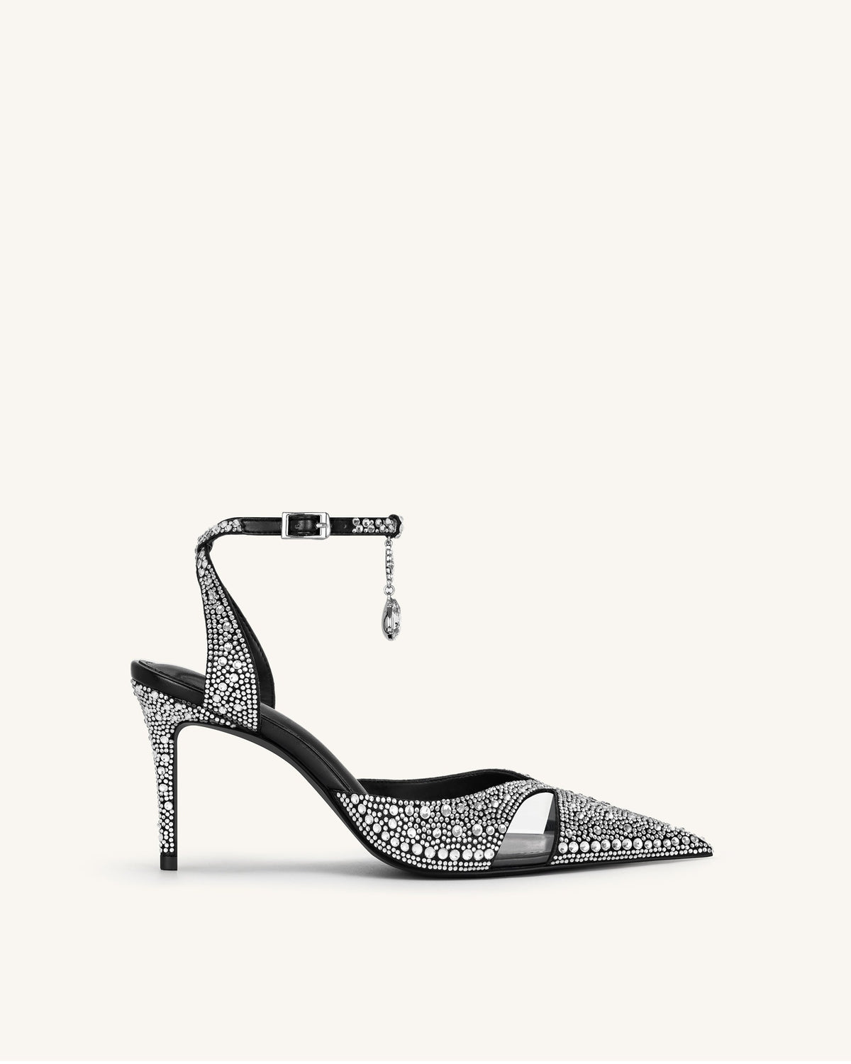 Haidi Artificial Crystal Pumps - Black | JW PEI