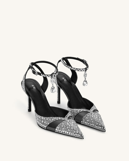 Haidi Artificial Crystal Pumps - Black | JW PEI