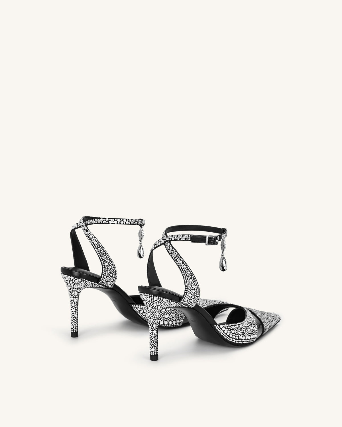 Haidi Artificial Crystal Pumps - Black | JW PEI