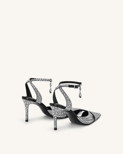 Haidi Artificial Crystal Pumps - Black | JW PEI