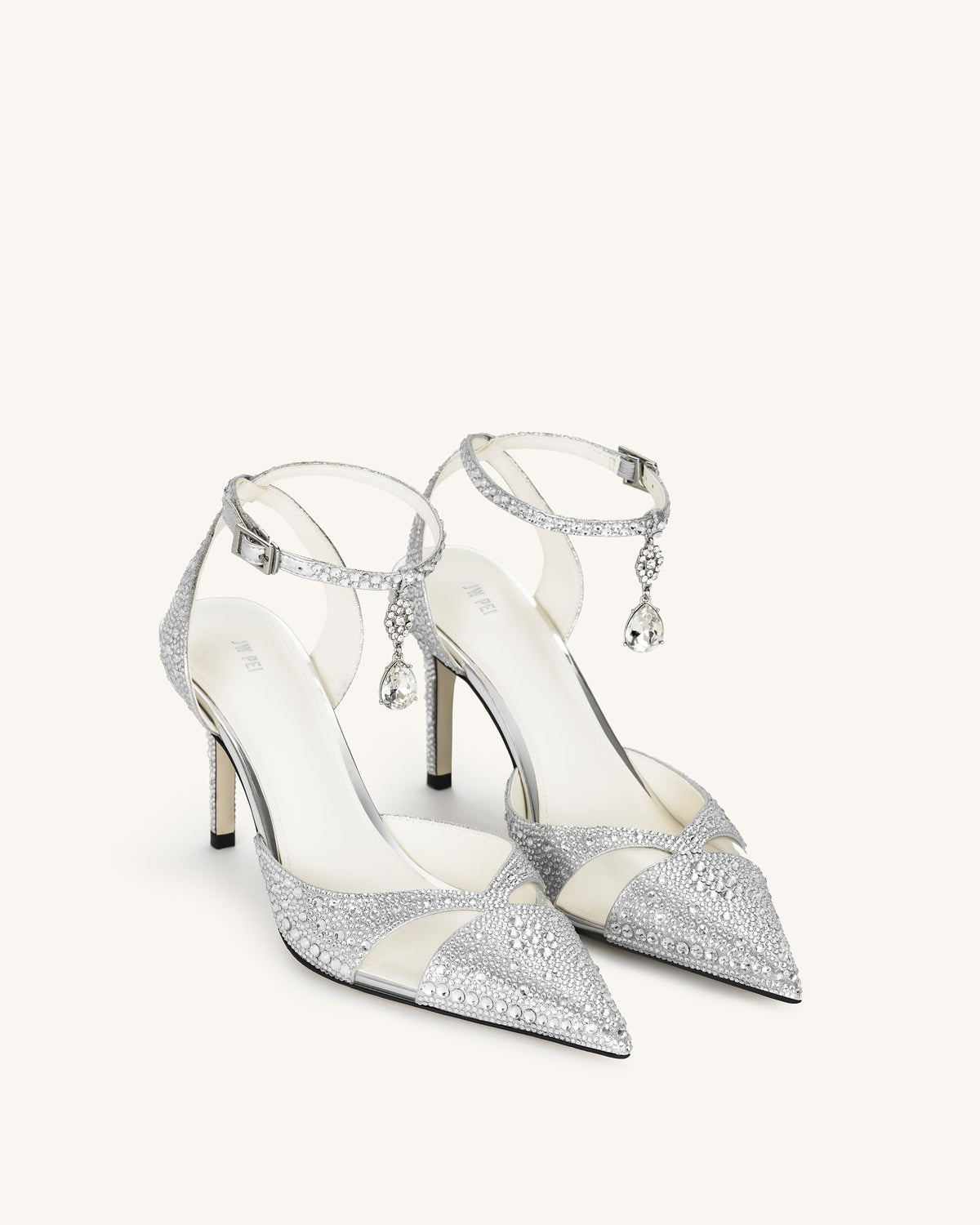 Haidi Artificial Crystal Pumps - Silver | JW PEI
