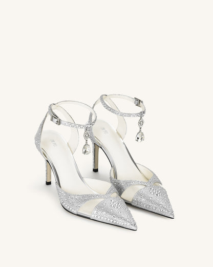 Haidi Artificial Crystal Pumps - Silver | JW PEI