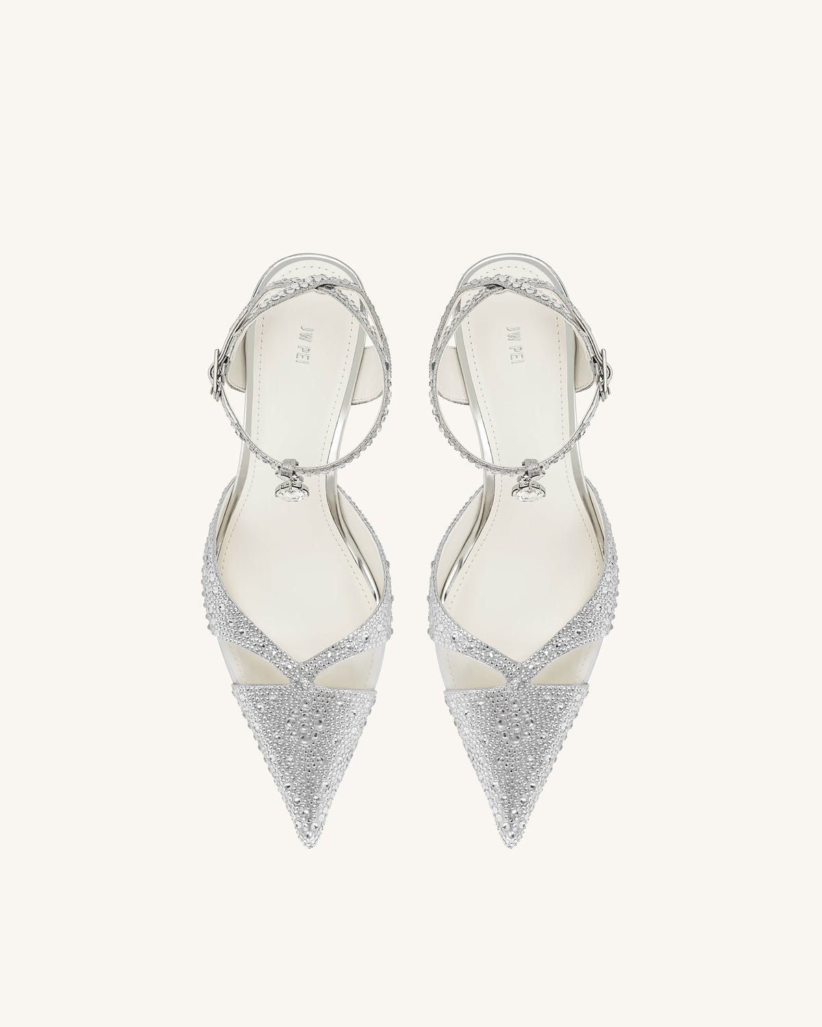 Haidi Artificial Crystal Pumps - Silver | JW PEI