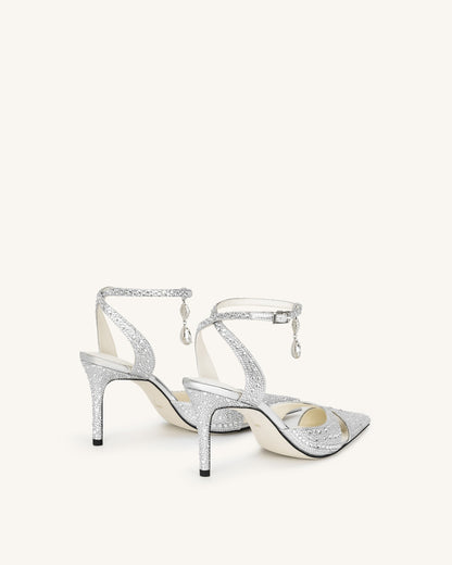 Haidi Artificial Crystal Pumps - Silver | JW PEI