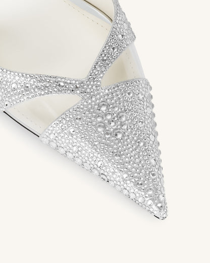 Haidi Artificial Crystal Pumps - Silver | JW PEI