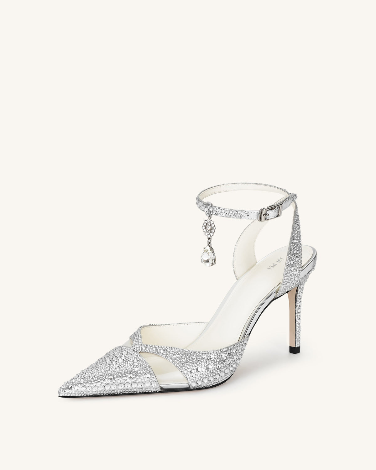 Haidi Artificial Crystal Pumps - Silver | JW PEI