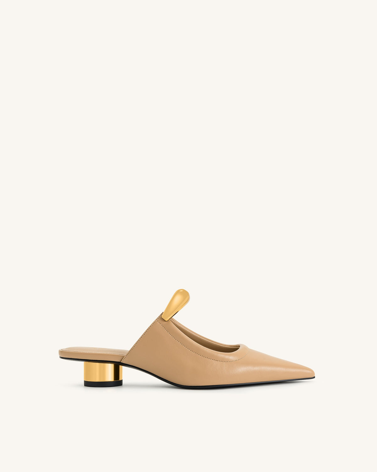 Helena Pierced Mules - Khaki | JW PEI