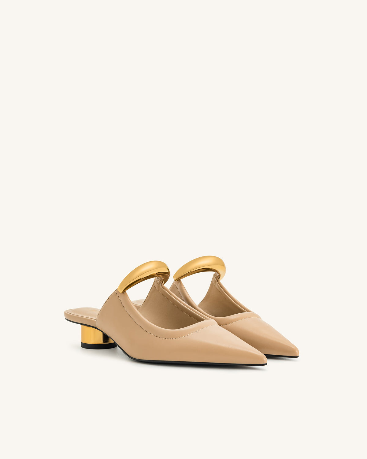 Helena Pierced Mules - Khaki | JW PEI