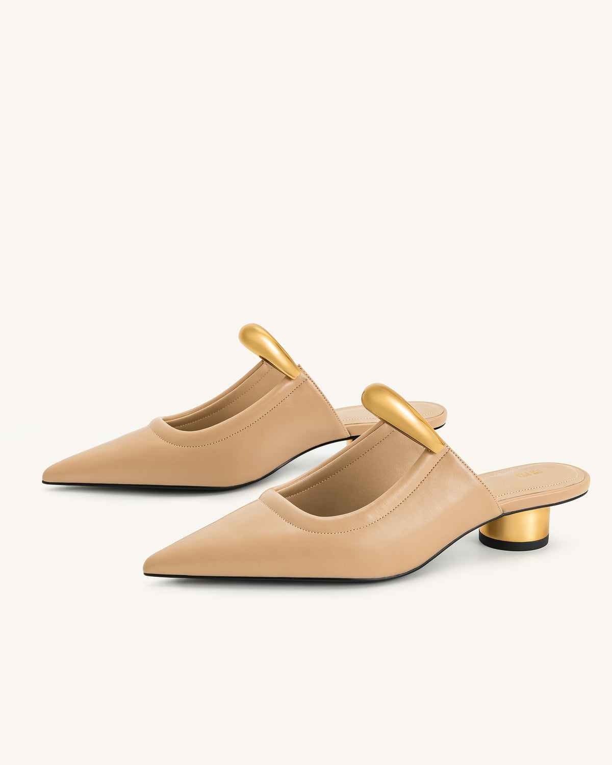 Helena Pierced Mules - Khaki | JW PEI