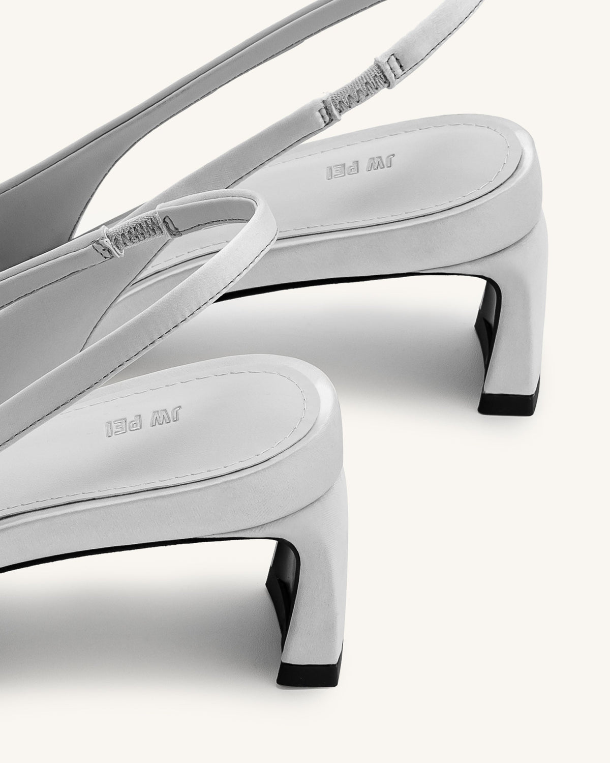 Queena Floral Appliques Slingback Pumps - Silver | JW PEI