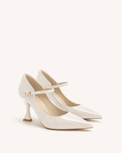 Thalina Patent Leather Pumps - Beige | JW PEI