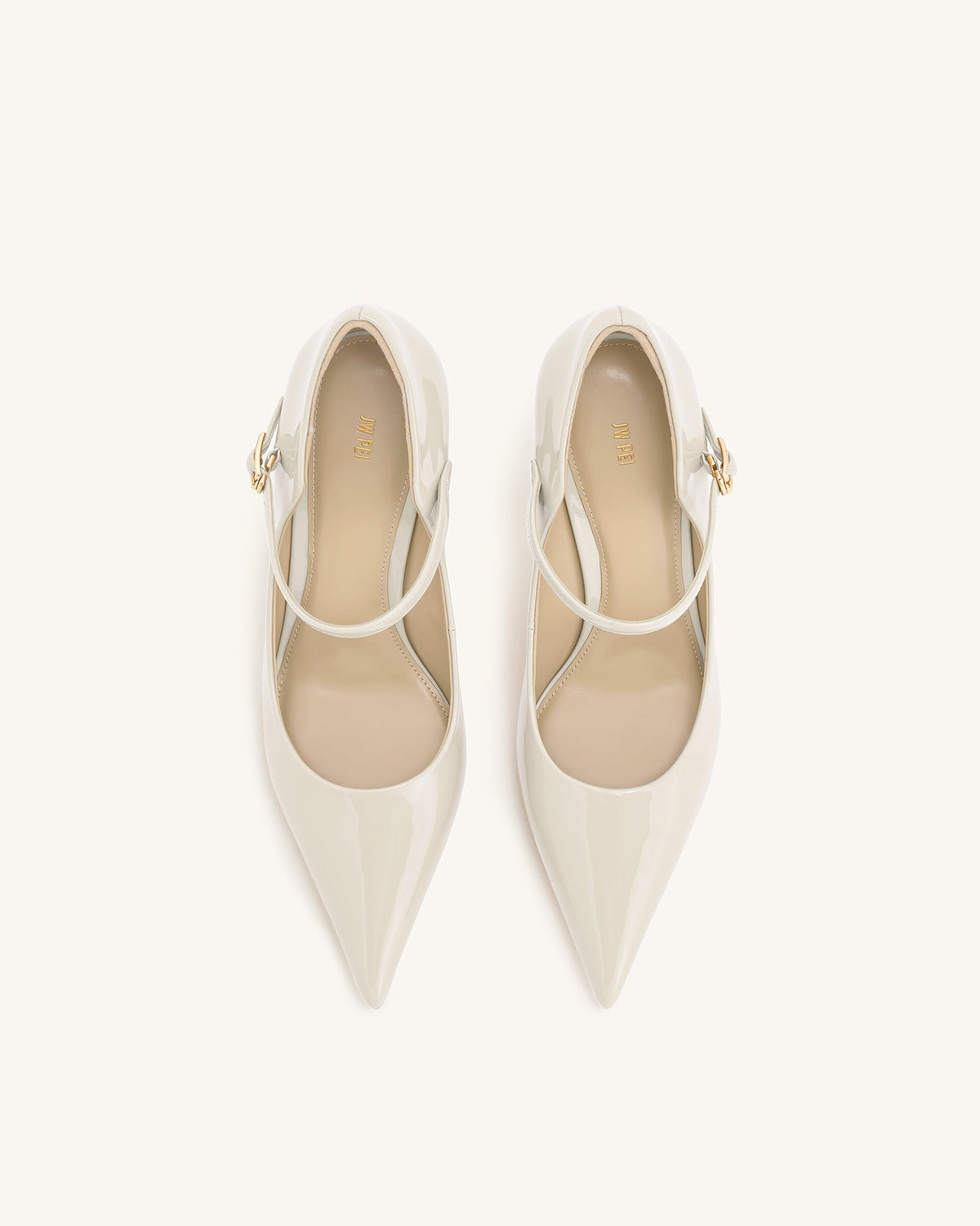 Thalina Patent Leather Pumps - Beige | JW PEI
