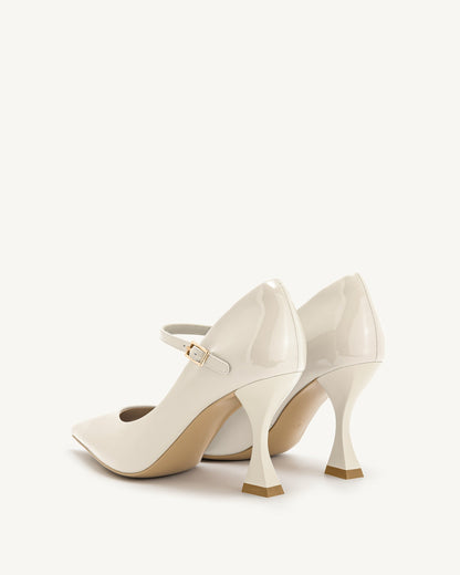 Thalina Patent Leather Pumps - Beige | JW PEI