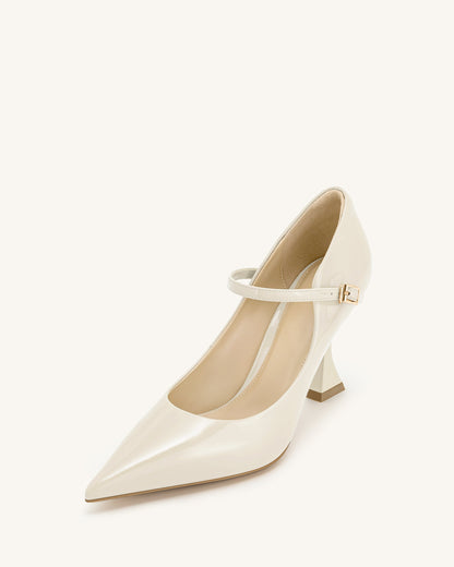 Thalina Patent Leather Pumps - Beige | JW PEI