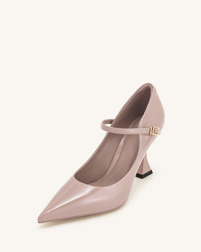 Thalina Patent Leather Pumps - Dusty Pink | JW PEI