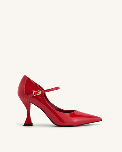 Thalina Patent Leather Pumps - Red | JW PEI