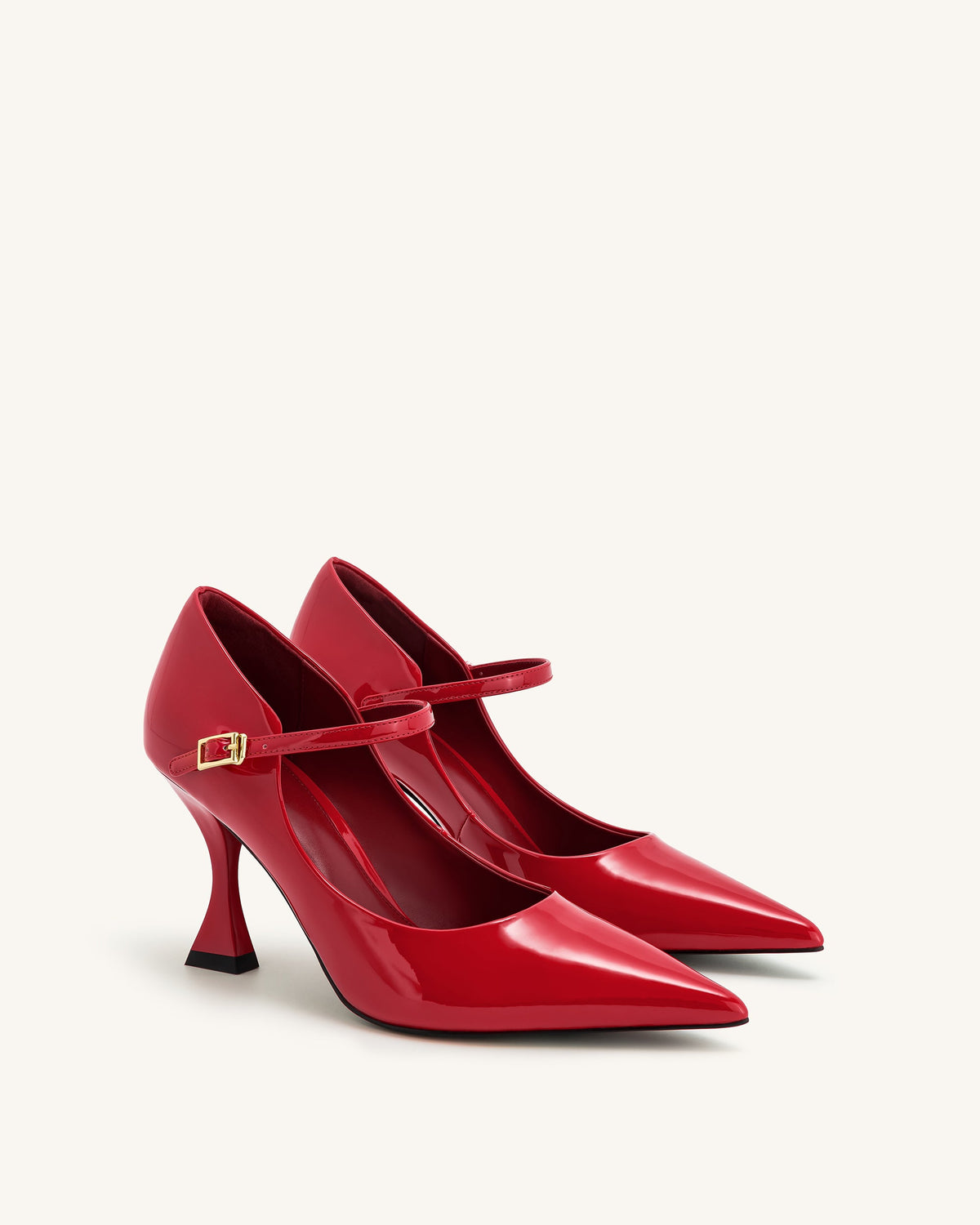 Thalina Patent Leather Pumps - Red | JW PEI