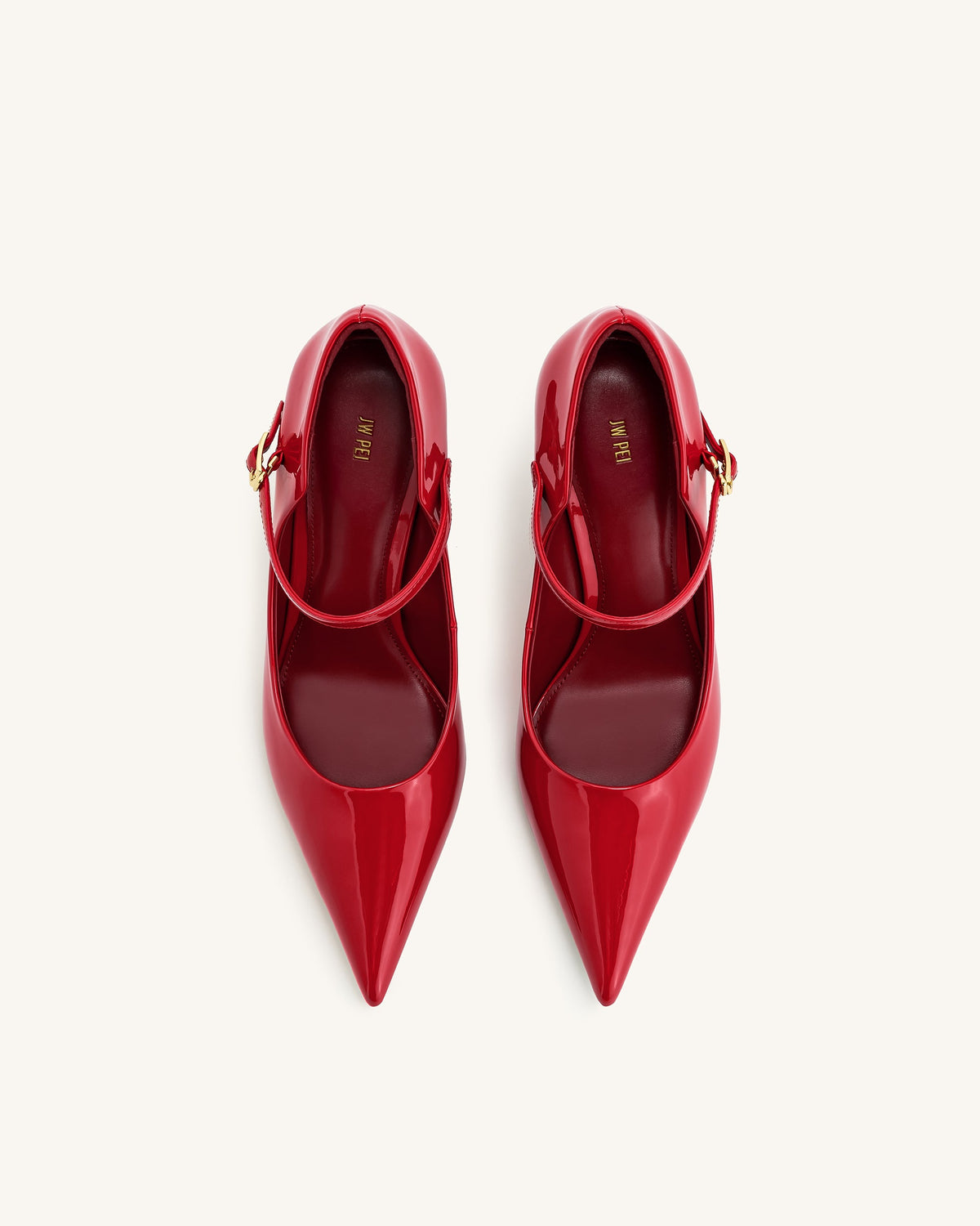Thalina Patent Leather Pumps - Red | JW PEI