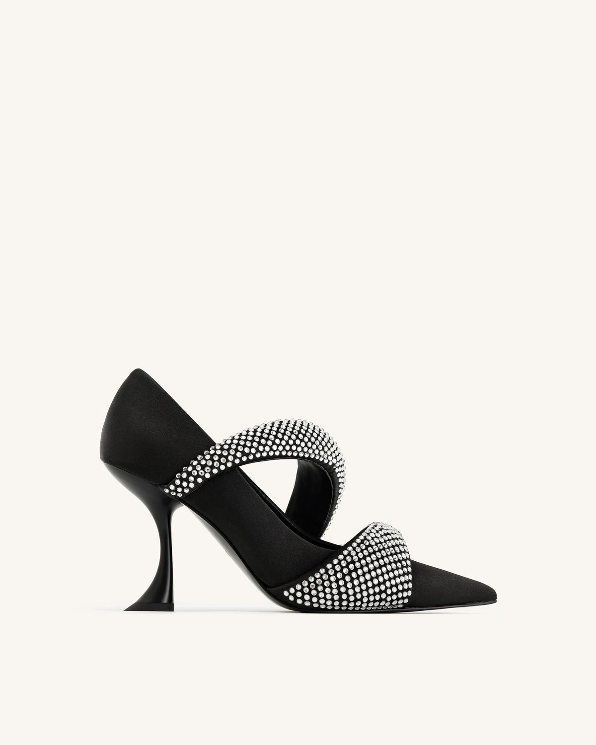 Sara Artificial Crystal Pumps - Black | JW PEI
