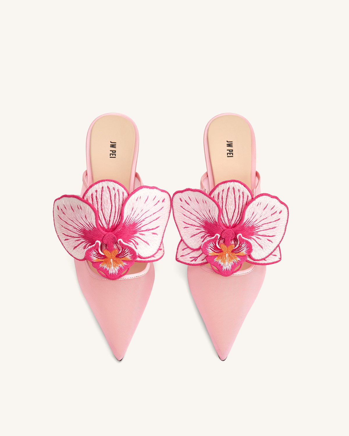 Sofia Orchid Sphere Heel Mules - Pink | JW PEI