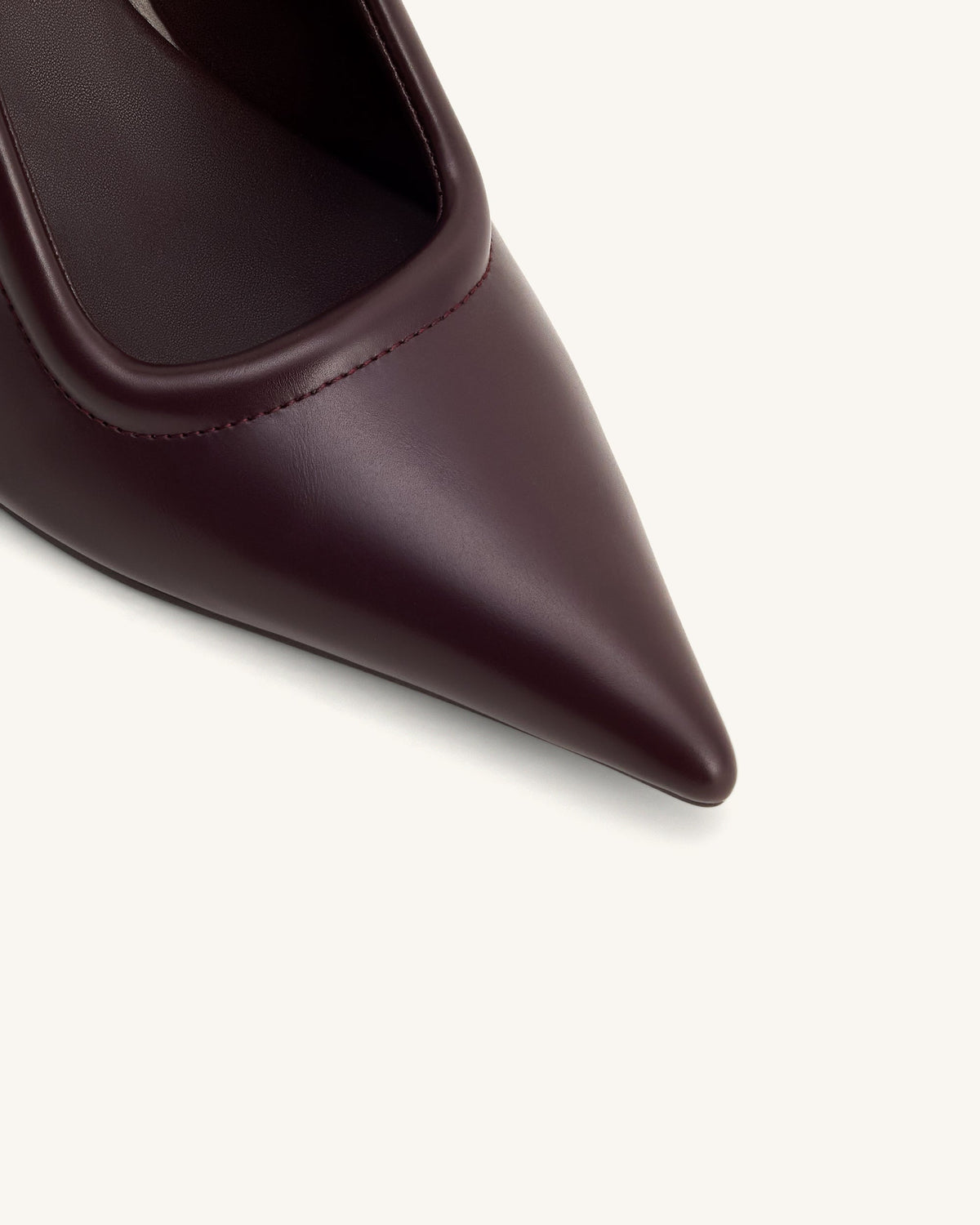 Sofia Metal Accent Sphere Heel Mules - Deep Burgundy | JW PEI