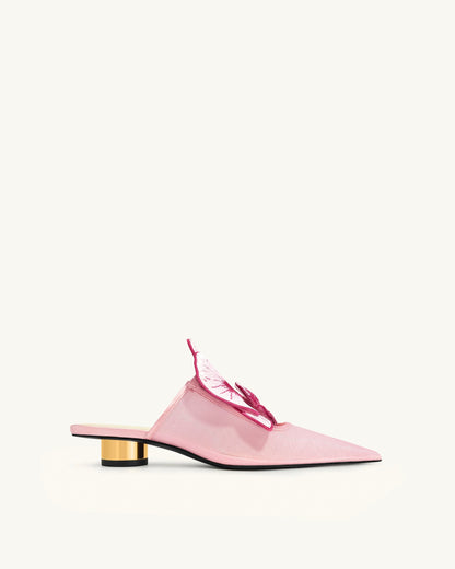 Helena Embroidery Decoration Pierced Mules - Pink | JW PEI