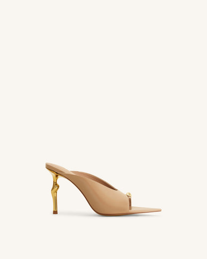 Noemi Pointed-Toe Mule Heels - Khaki | JW PEI