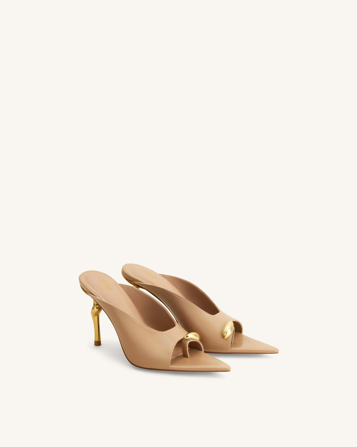 Noemi Pointed-Toe Mule Heels - Khaki | JW PEI