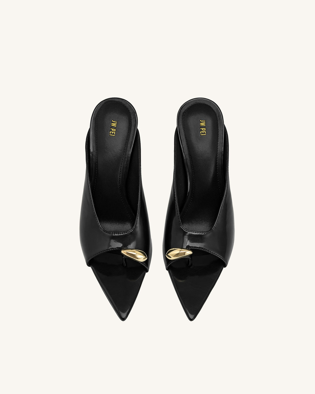Noemi Pointed-Toe Mule Heels - Black | JW PEI