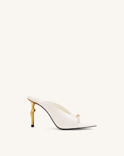 Noemi Pointed-Toe Mule Heels - White | JW PEI