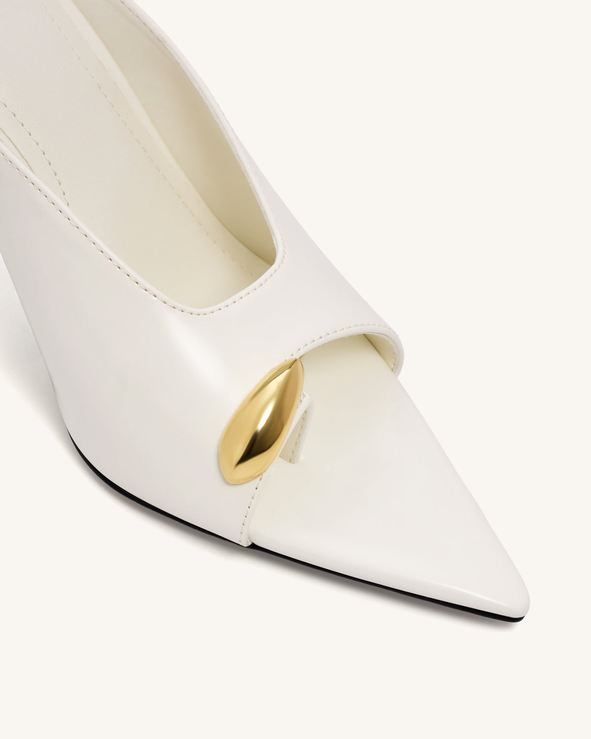 Noemi Pointed-Toe Mule Heels - White | JW PEI