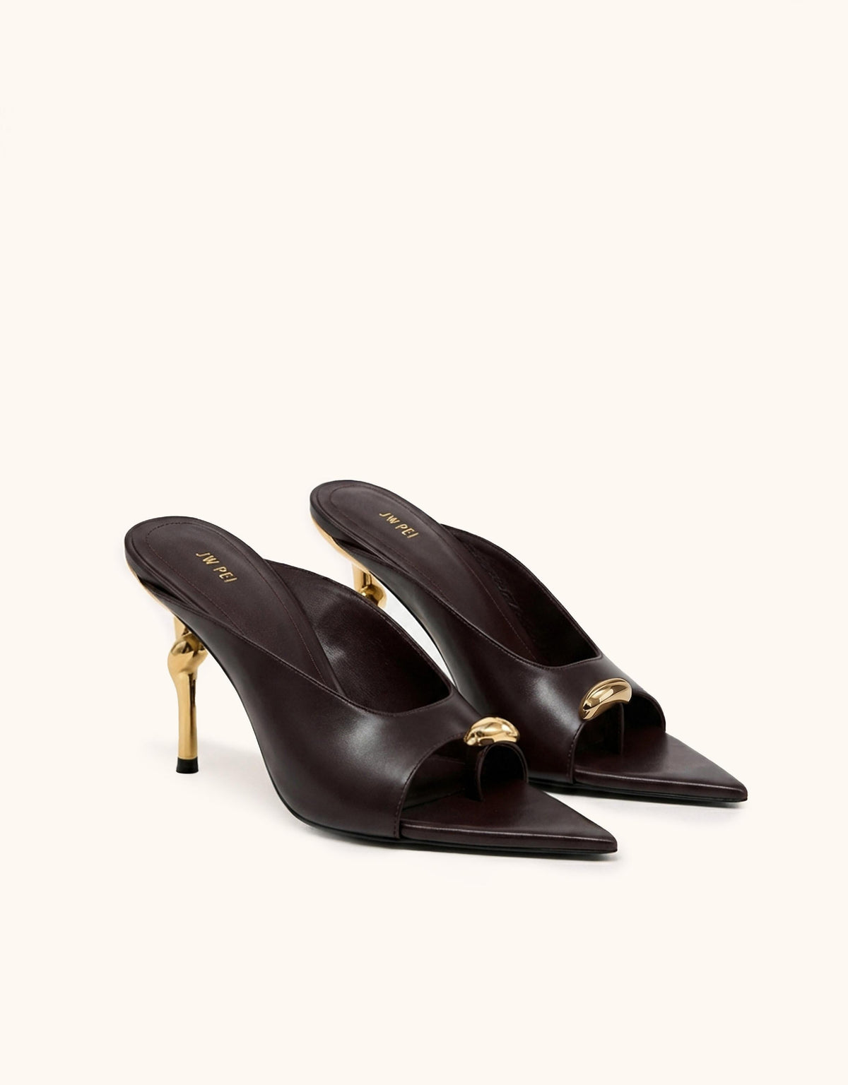 Noemi Pointed-Toe Mule Heels - Burgundy | JW PEI