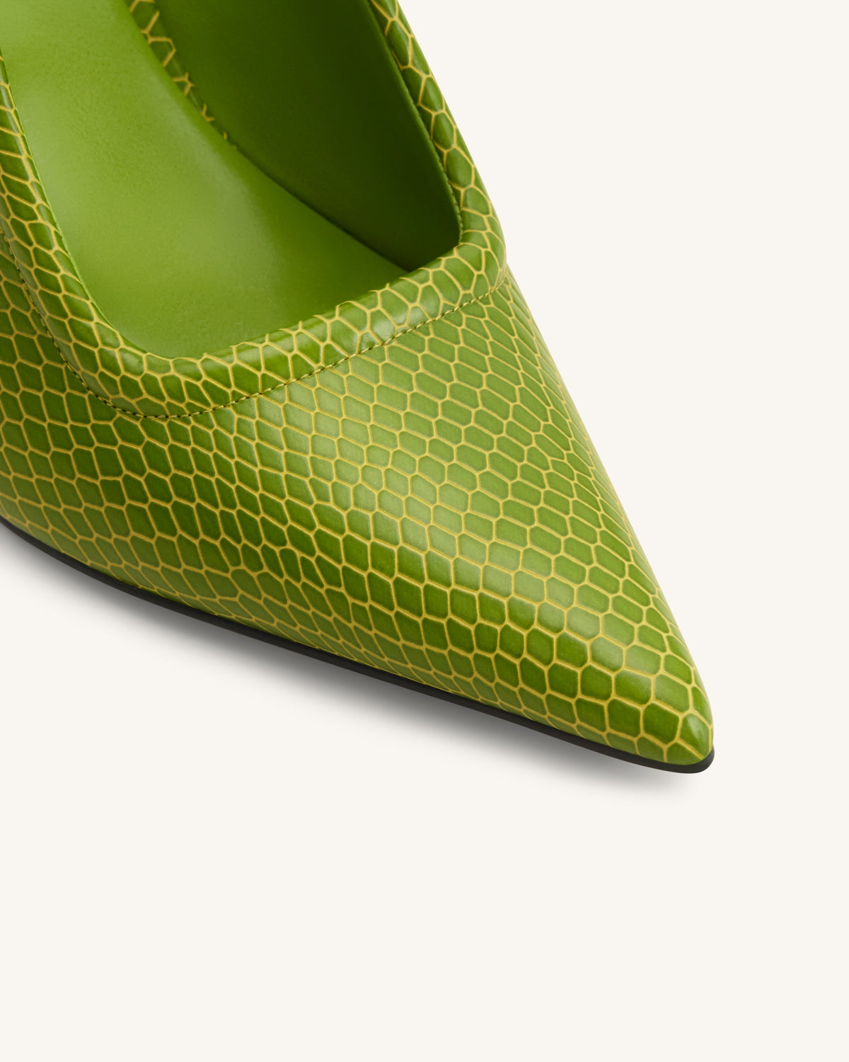 Sofia Metal Accent Sphere Heel Mules - Green | JW PEI