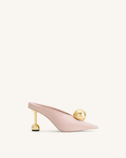 Sofia Angled Vamp Heel Mules - Dusty Pink | JW PEI