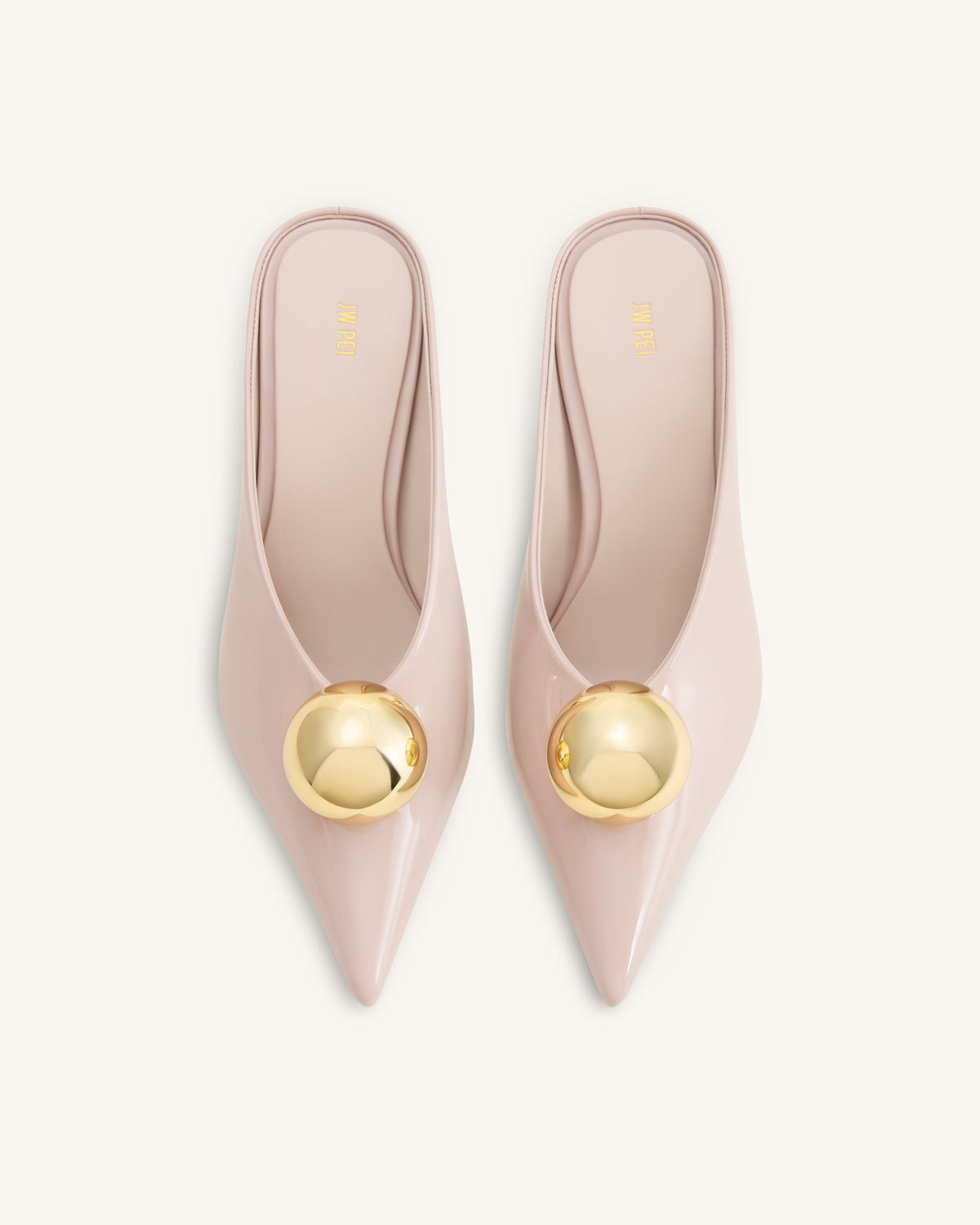 Sofia Angled Vamp Heel Mules - Dusty Pink | JW PEI