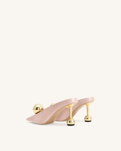 Sofia Angled Vamp Heel Mules - Dusty Pink | JW PEI