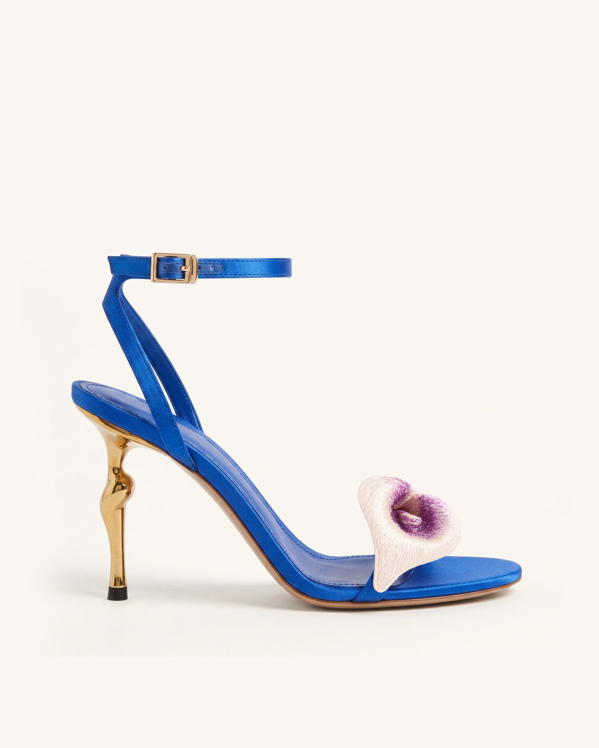 Alivia Calla Lily Gold Metal Heel Sandals - Royal Blue | JW PEI
