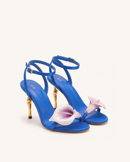 Alivia Calla Lily Gold Metal Heel Sandals - Royal Blue | JW PEI