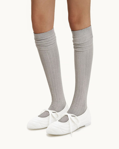 Erika Topstitching lace-up ballet Flats- White | JW PEI