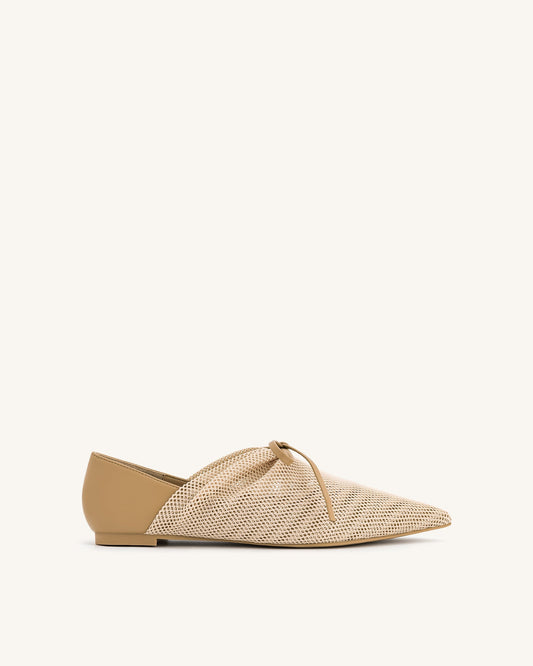 Reilly Fishnet Ballerina Flats - Apricot | JW PEI