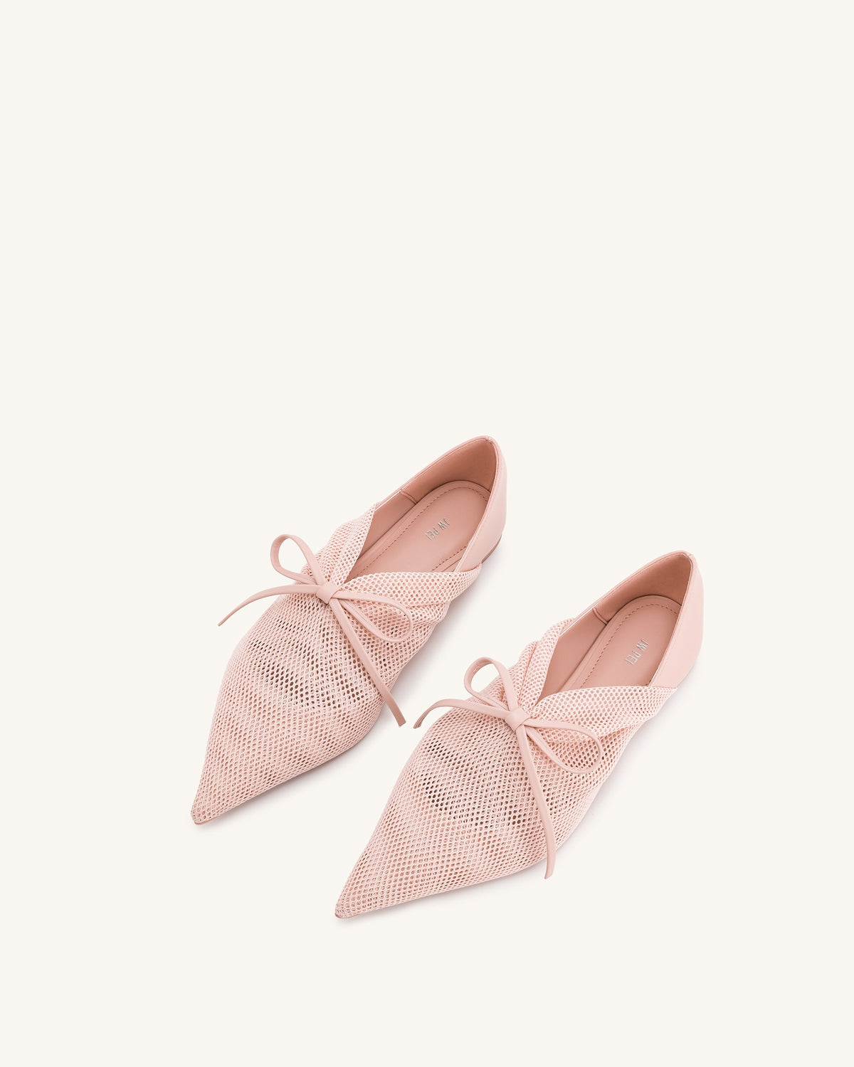 Reilly Fishnet Ballerina Flats - Pink Beige | JW PEI