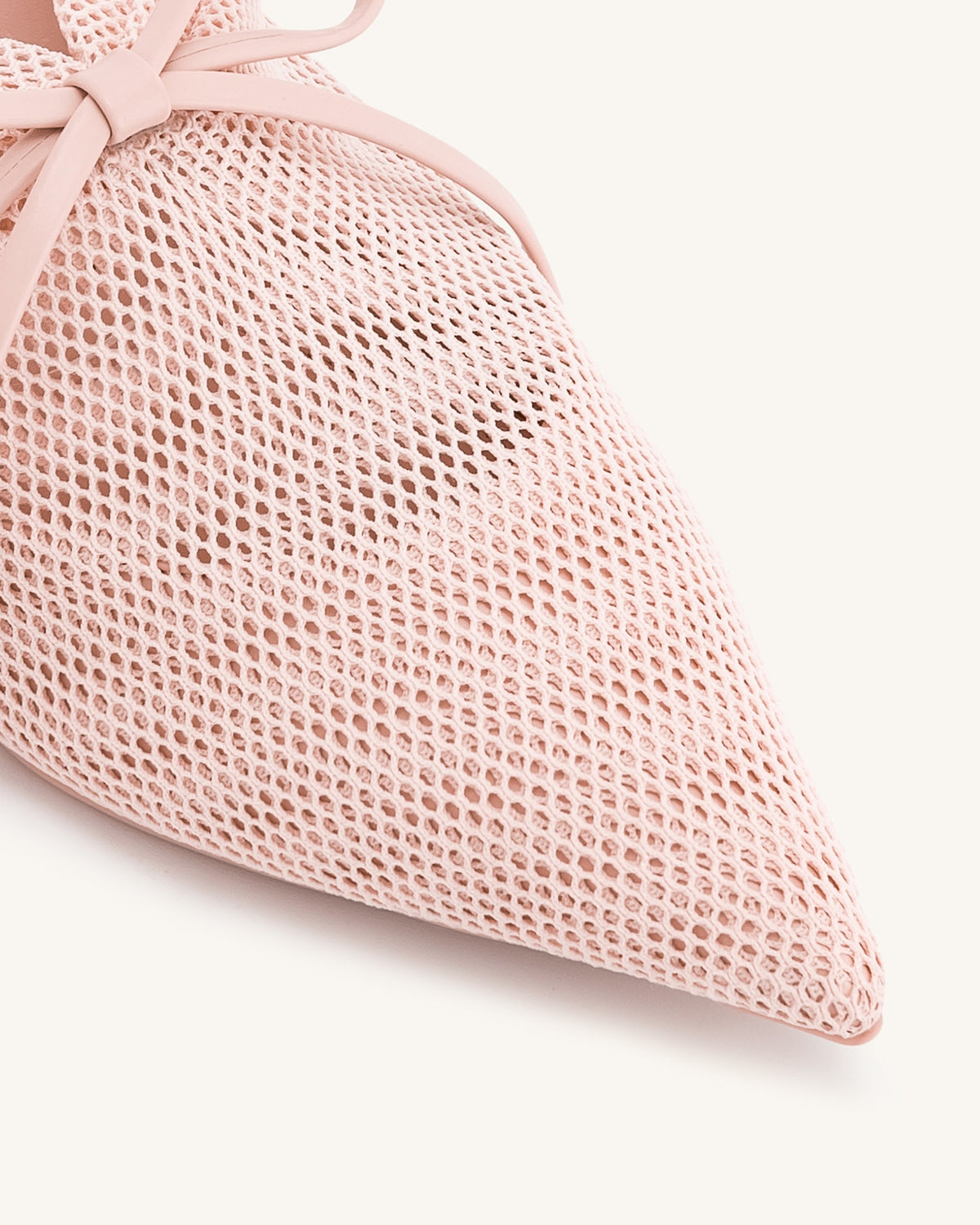 Reilly Fishnet Ballerina Flats - Pink Beige | JW PEI