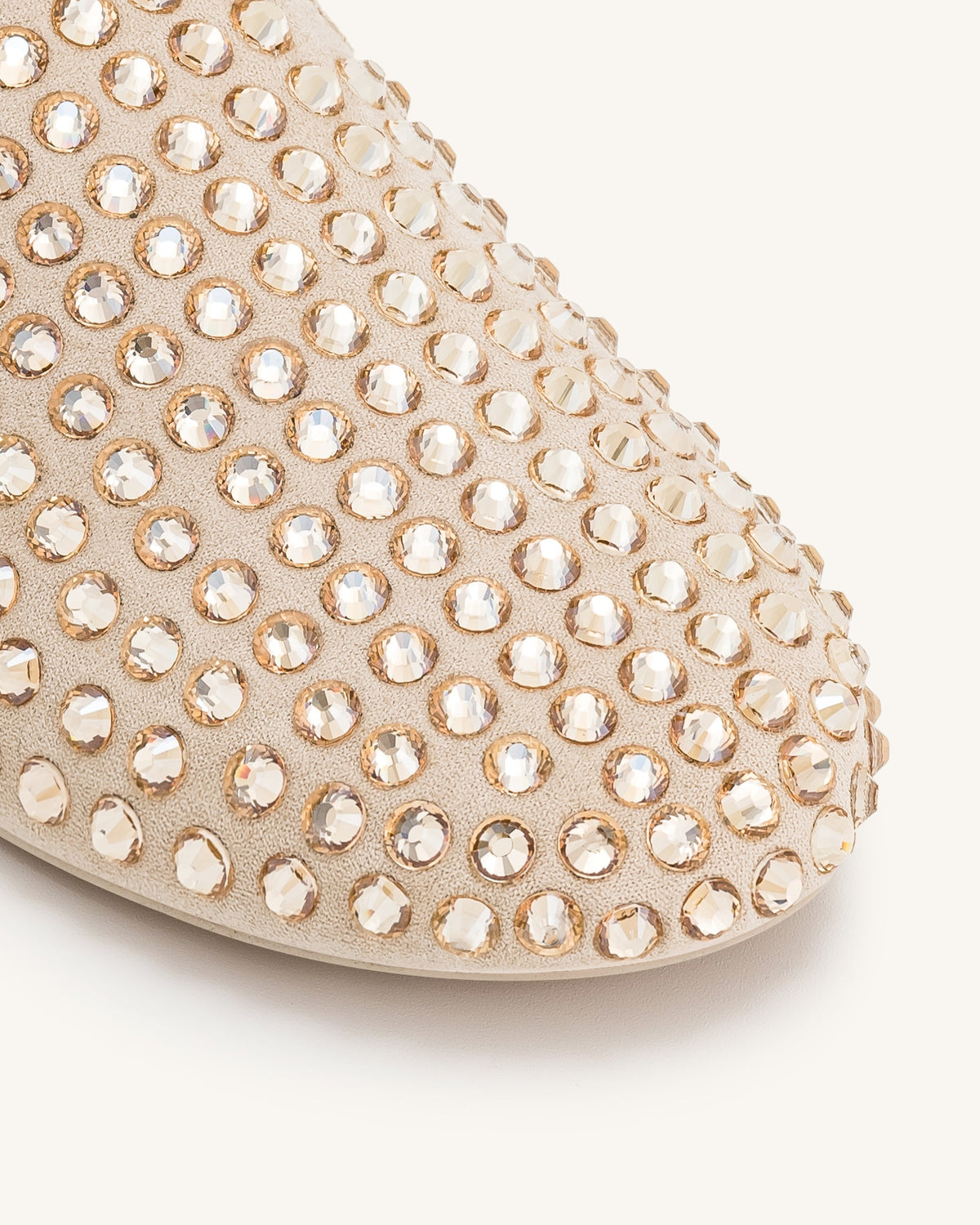 Athena Artificial Crystal Flat Mules - Beige | JW PEI